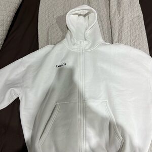 White comfrt zip hoodie